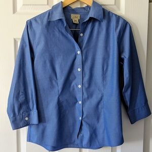 L.L. Bean Blue Button Up Dress Shirt